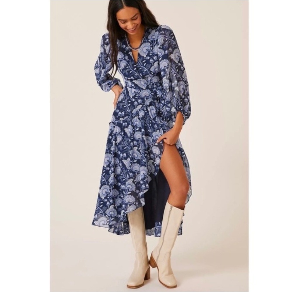 Anthropologie Hutch Geo Wrap Maxi Dress size Small - Picture 4 of 4